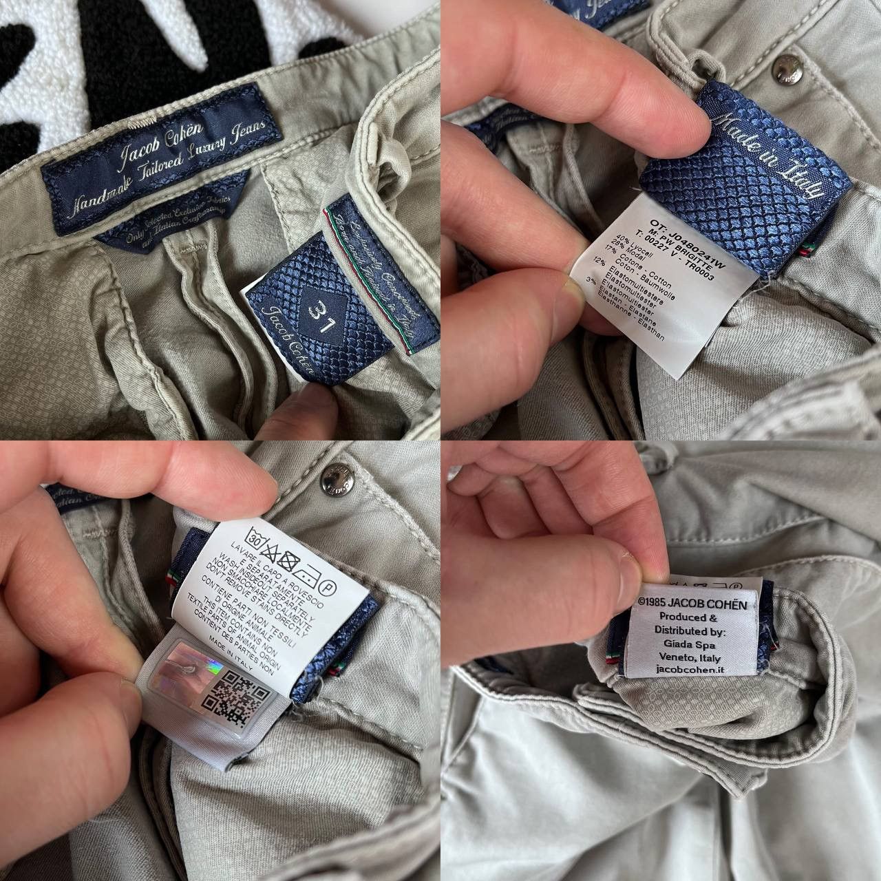 Designer × Jacob Cohen Jacob Cohen Luxury Grey Stretch Trousers Size 33" - 7 Thumbnail