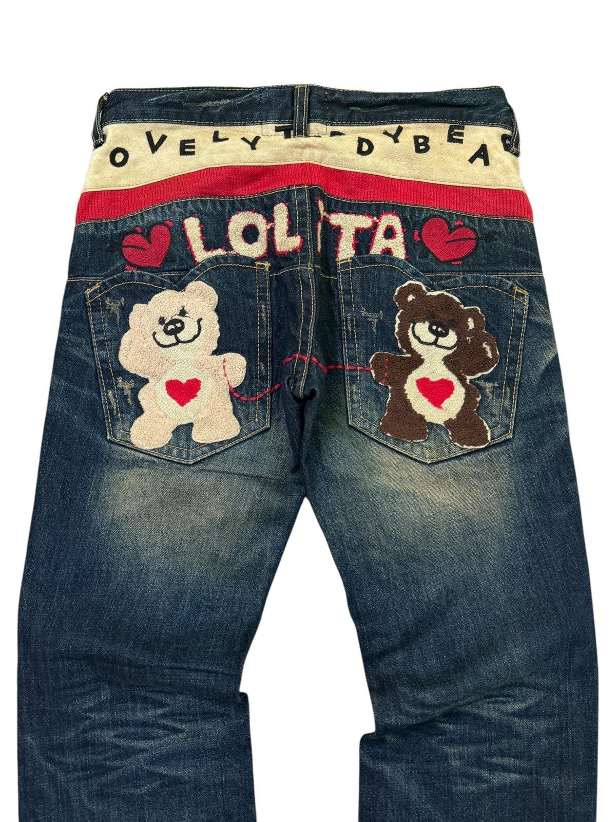 Hysteric Glamour Yoshitomo Nara Lolita Washed Claw Mark Embroidery Bear Size US 29 - 12 Thumbnail