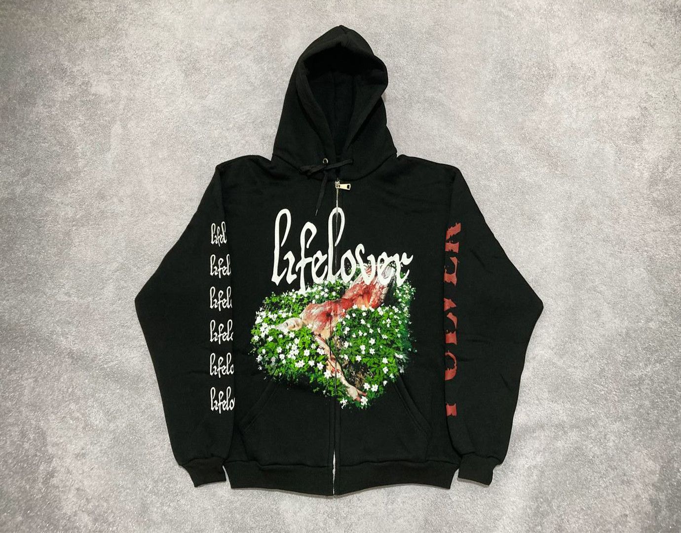 Zip-hoodie Lifelover - Pulver - black metal DSBM