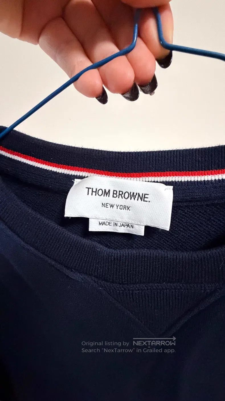 Thom Browne Thom Browne Round Neck Crewneck Sweatshirt Navy Blue Size US XXL / EU 58 / 5 - 2 Thumbnail
