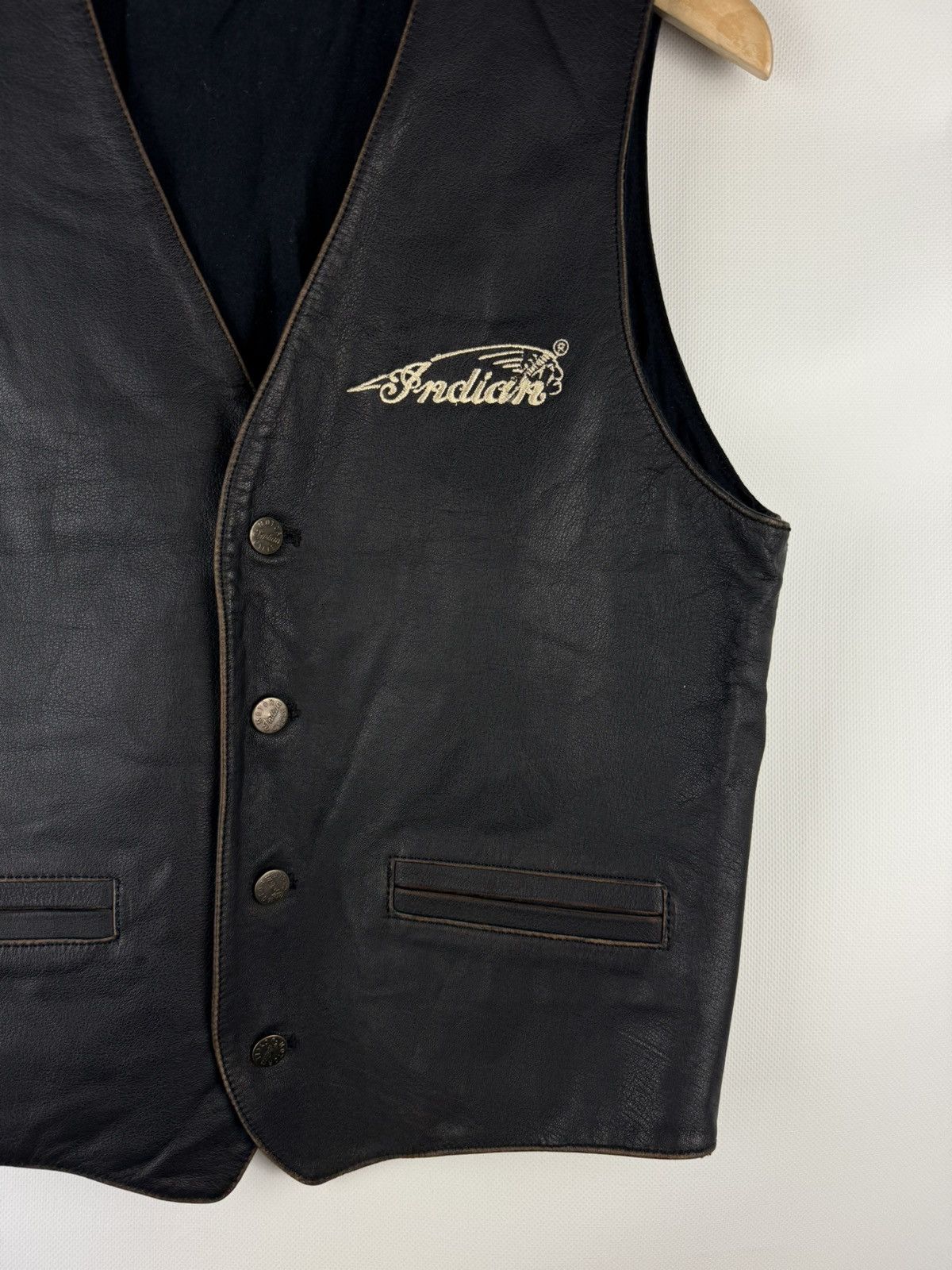Indian Motorcycle Indian Motorcycle Vintage Men’s Leather Biker Vest Waistcoat Size US M / EU 48-50 / 2 - 6 Thumbnail