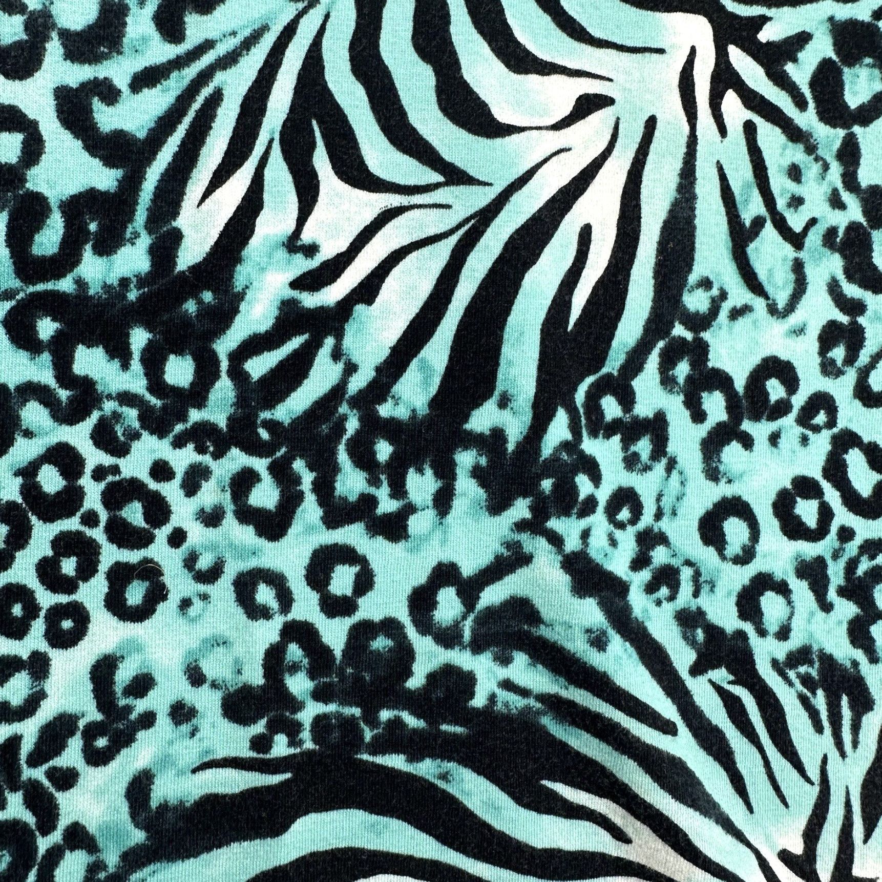 Vintage Westbound Petites Blue Cheetah Animal Print Blouse Top Women's Large PL Short Sleeve V-Neck Size L / US 10 / IT 46 - 7 Thumbnail