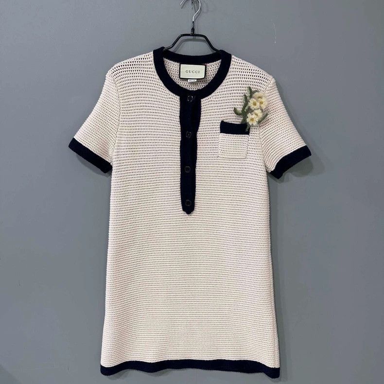 Gucci Gucci Floral decoration small logo knitted dress 2503-Nexta Size M / US 6-8 / IT 42-44 - 1 Thumbnail