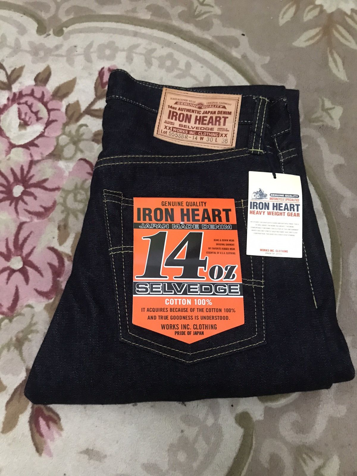 image of Made In Japan Iron Heart 14Oz Heavy Weight Gear in Blue, Men's (Size 30)