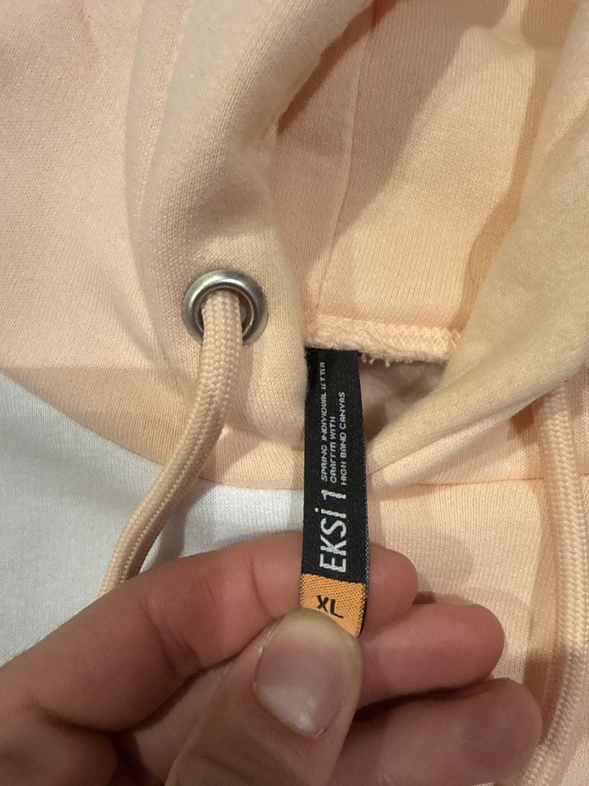 Other Eksi 1 XL peach white hoodie hello bear sleeve pocket Size US XL / EU 56 / 4 - 2 Thumbnail