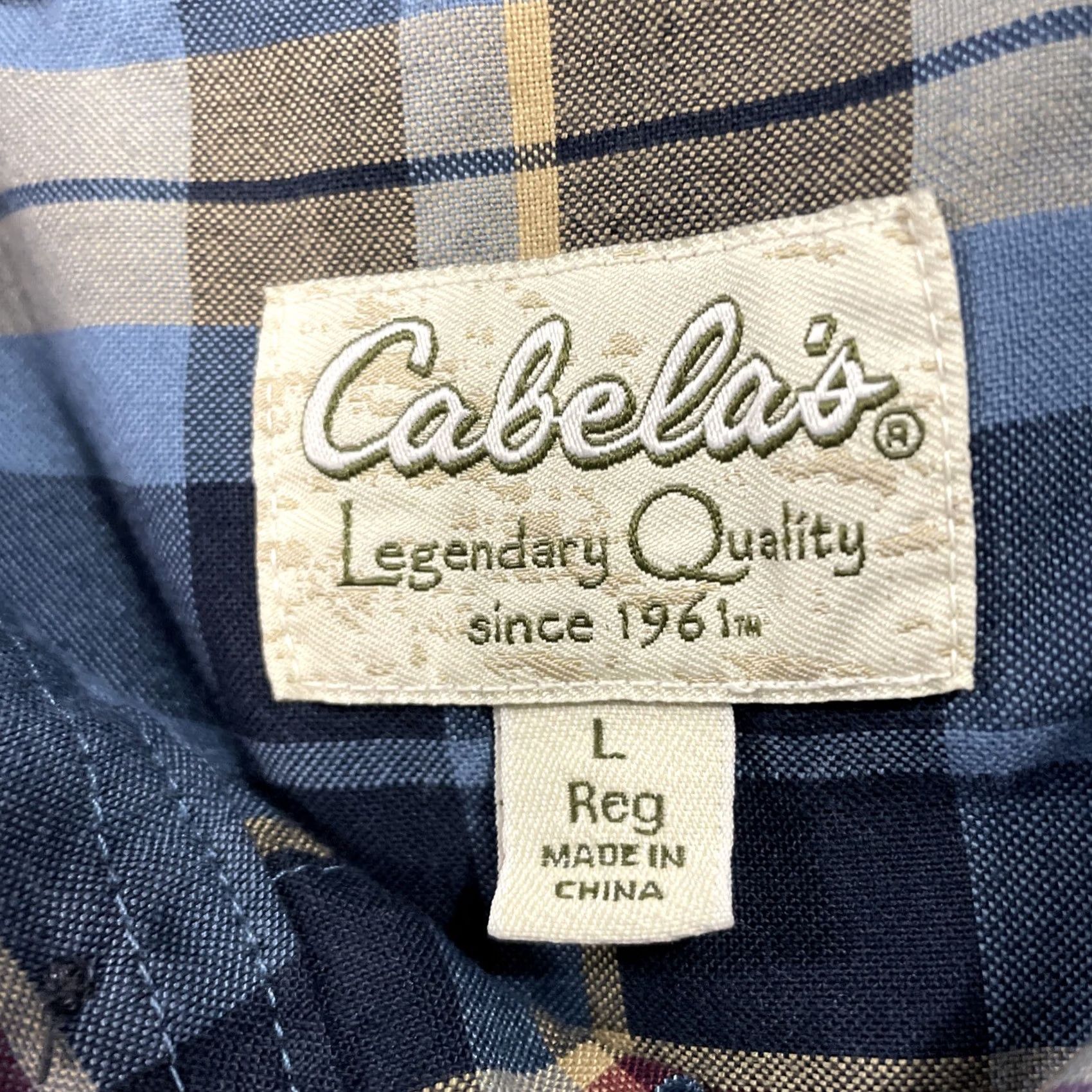 Vintage Cabela's Button-Up Shirt Men L Reg Blue Plaid Vintage90sY2k Outdoor Workwear Hole 50" Button-Up Casual Workwear Mens Size US L / EU 52-54 / 3 - 4 Thumbnail