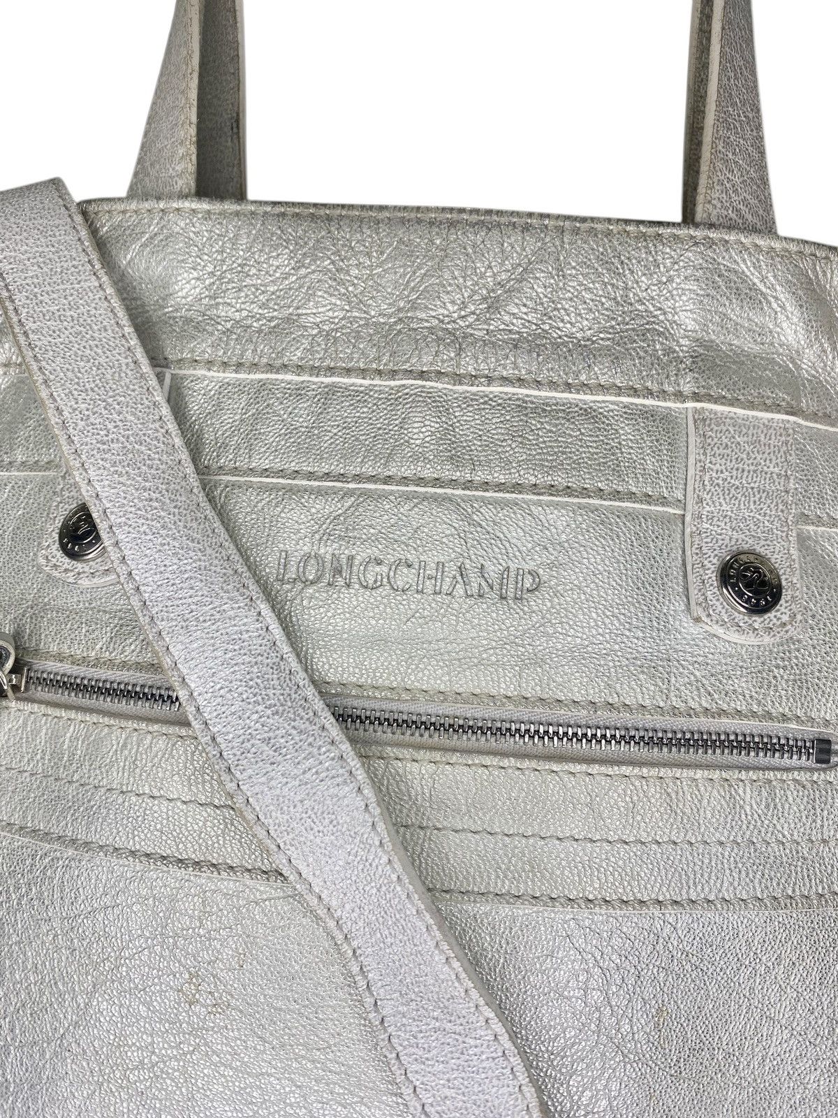 Longchamp Longchamp silver leather bag Size ONE SIZE - 4 Thumbnail