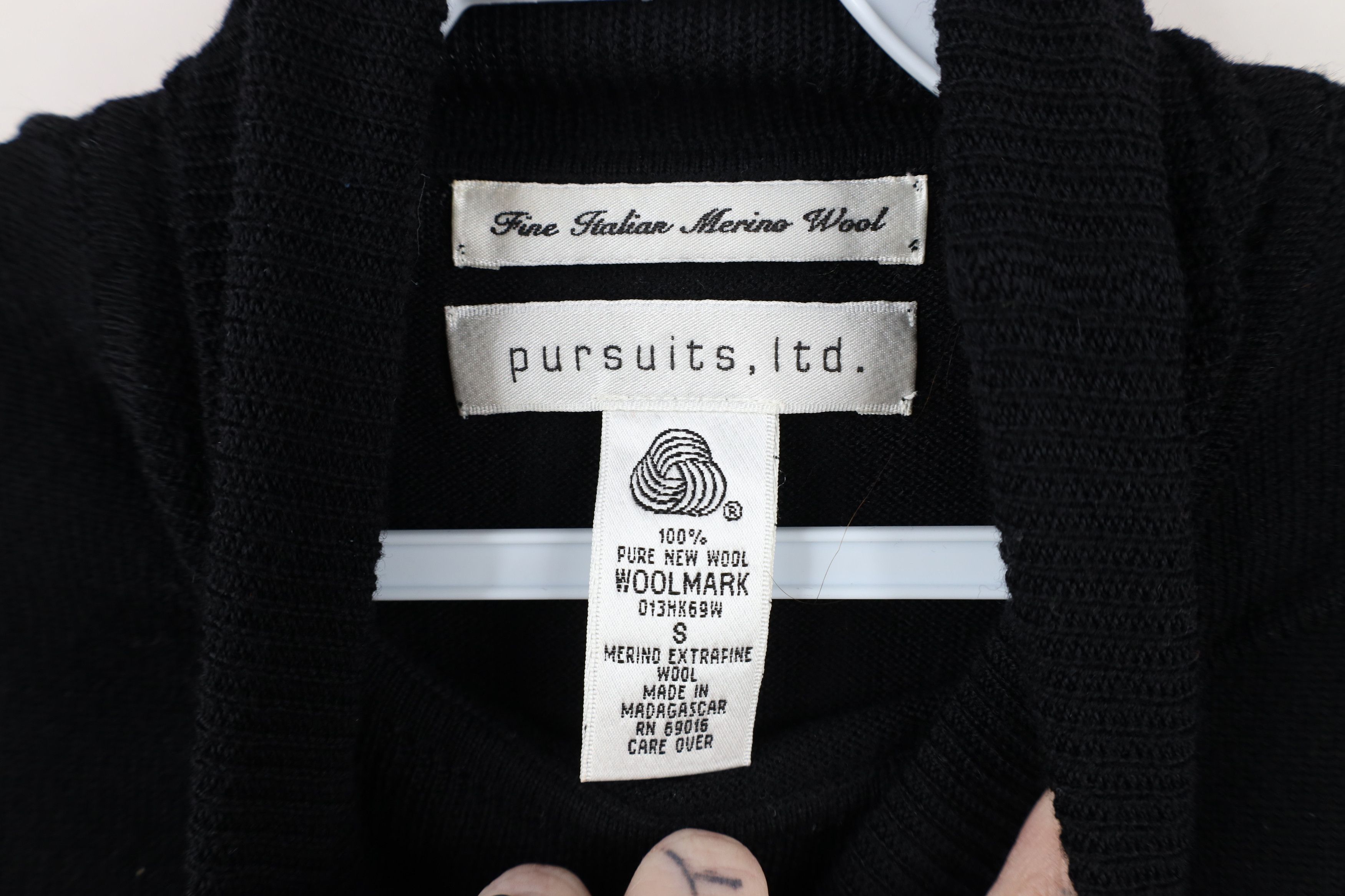 Vintage Vintage 90s Streetwear Wool Knit Turtleneck Sweater Black Size S / US 4 / IT 40 - 7 Thumbnail