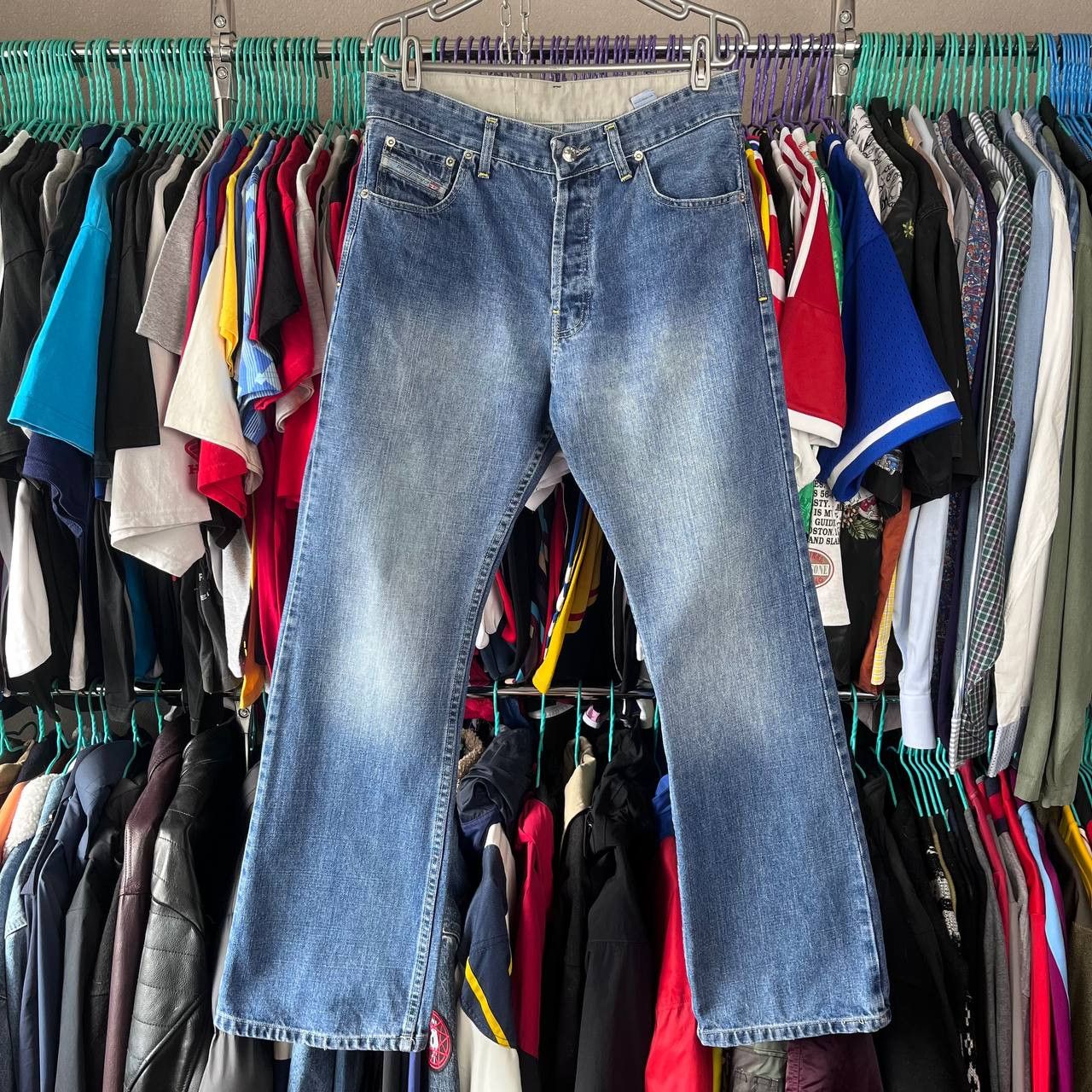 Diesel Vintage Diesel Industry Blue Denim Wide Pants Y2K Size 33 Size US 33 - 6 Thumbnail