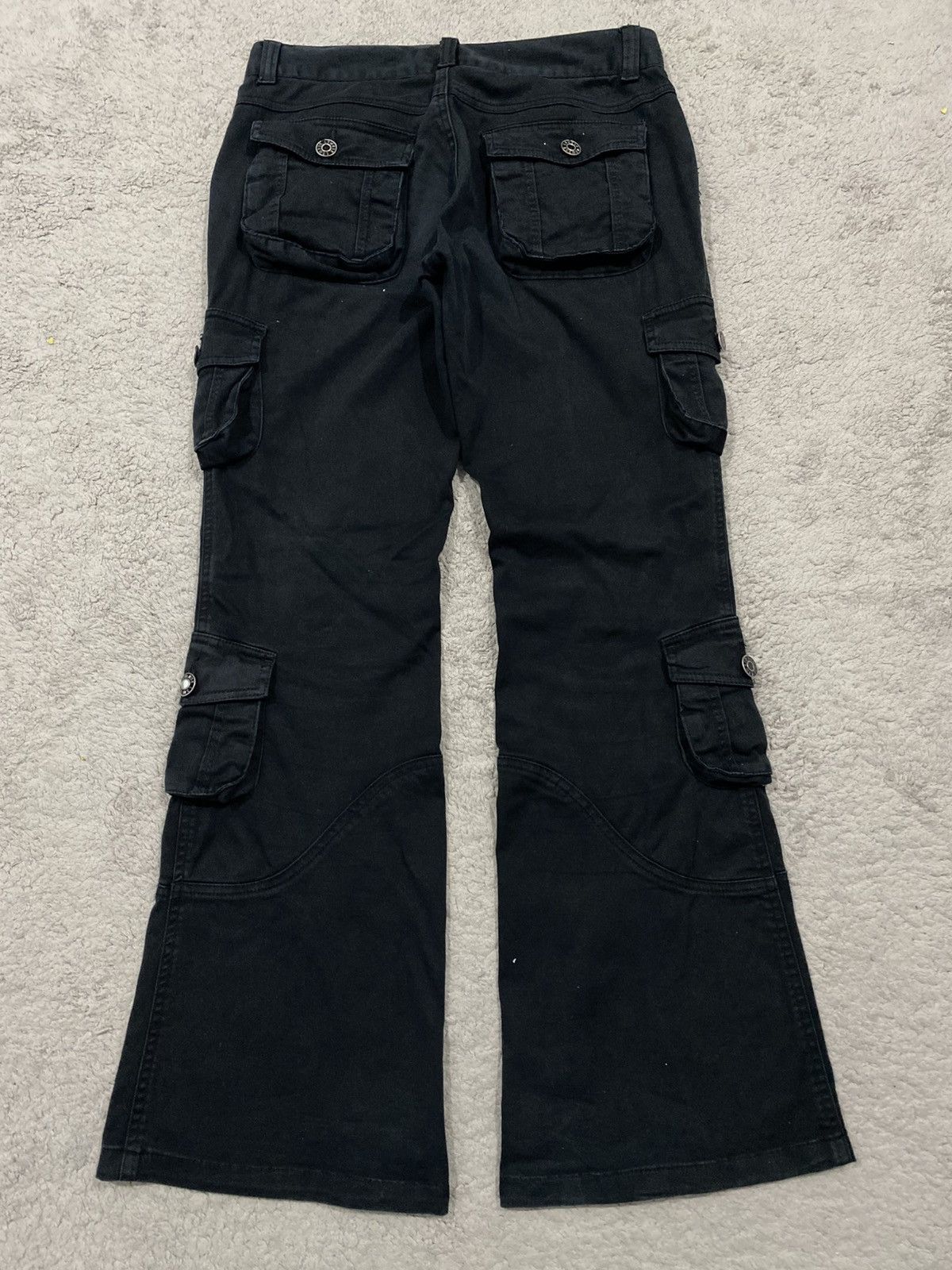 Japanese Brand LowBox Black Cargo Multipocket Flared Pants LGB Style Size US 32 / EU 48 - 8 Thumbnail