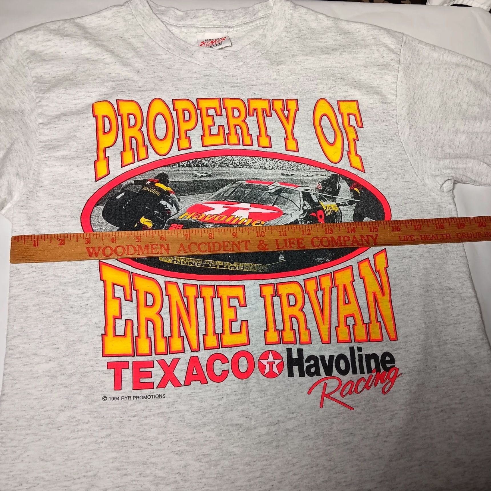 NASCAR Vintage NASCAR Ernie Irvan T-Shirt Men M Gray Race Car Motorsports Neon Robert Yates Size US M / EU 48-50 / 2 - 5 Thumbnail