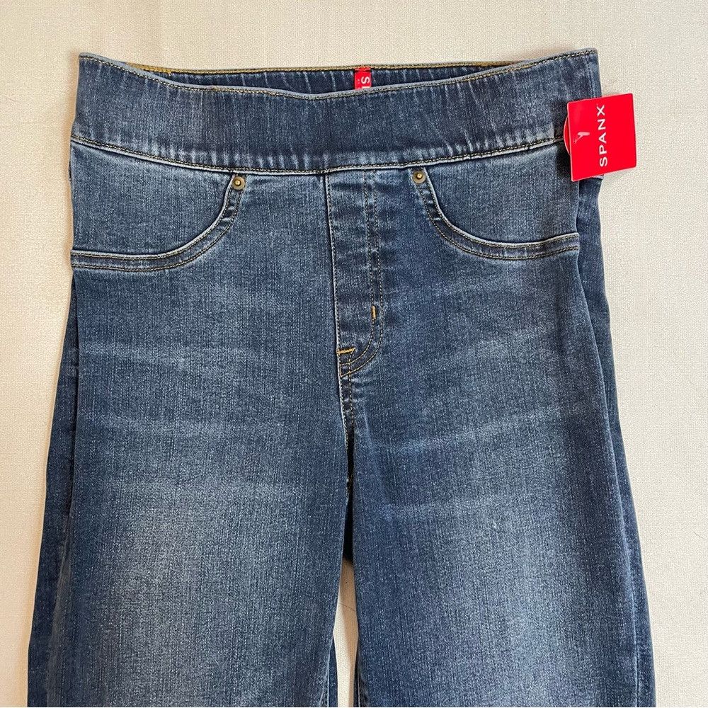 Spanx NWT New $128 Spanx Distressed Ankle Skinny Medium Wash Jean Size 28" / US 6 / IT 42 - 3 Thumbnail