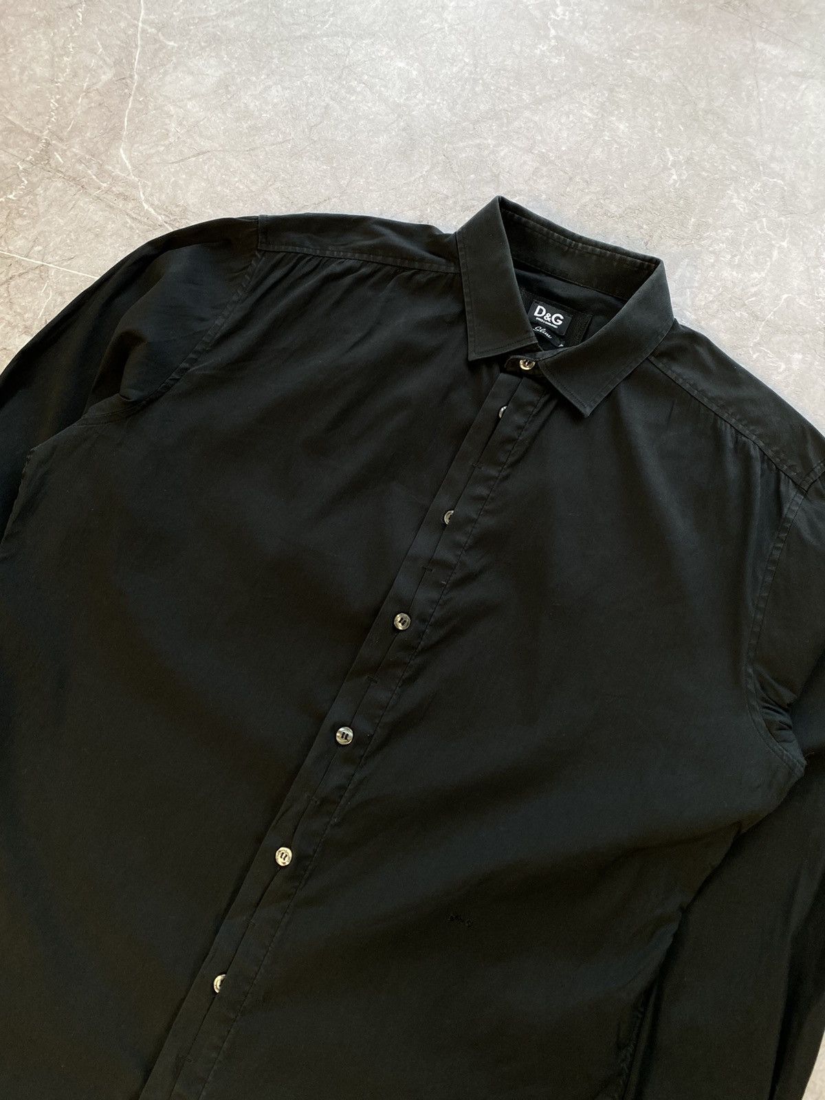 Dolce & Gabbana × Vintage Vintage Dolce & Gabbana D&G Slim Black Shirt Button Up Mini Size US L / EU 52-54 / 3 - 3 Thumbnail