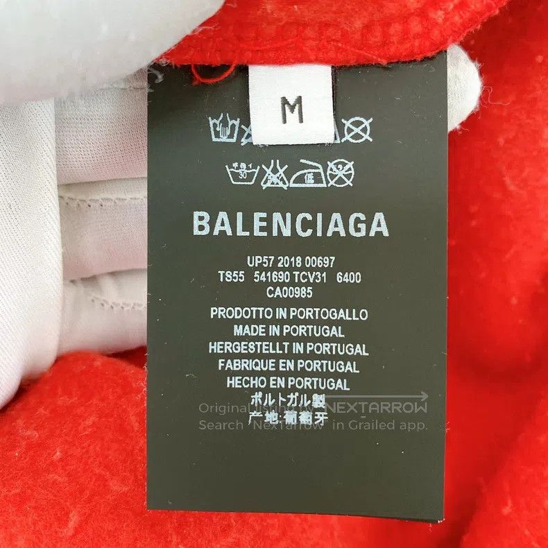 Balenciaga Balenciaga Red Lettering Logo Hooded Sweatshirt Size US M / EU 48-50 / 2 - 6 Thumbnail