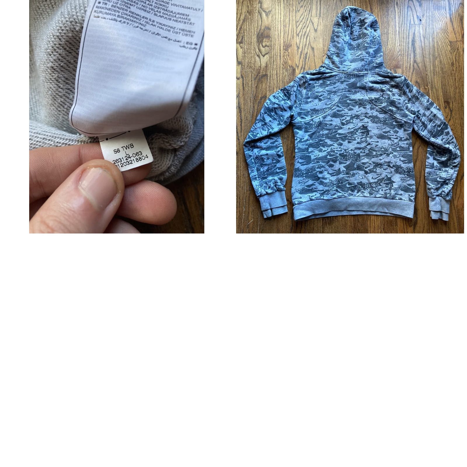 Nike Nike Hoodie Mens Size Large AOP Sweatshirt Gray Camo Pullover Drawstring Swoosh Size US L / EU 52-54 / 3 - 9 Thumbnail