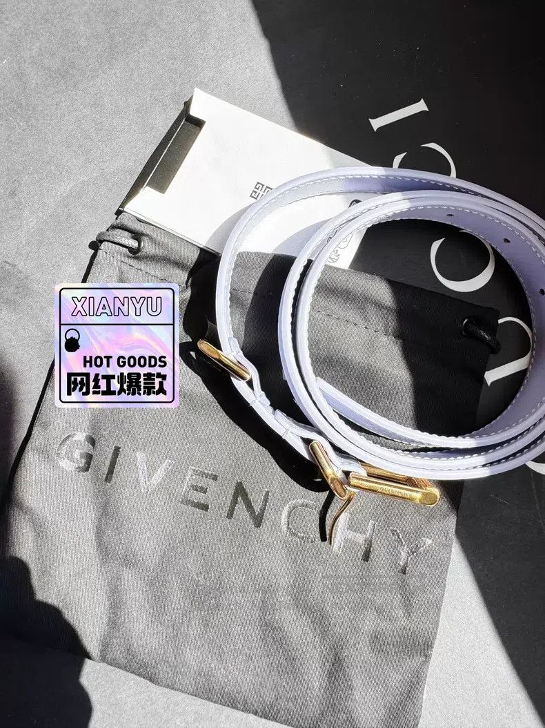 Givenchy Givenchy Calfskin Double Buckle Narrow Waist Belt Size ONE SIZE - 1 Thumbnail