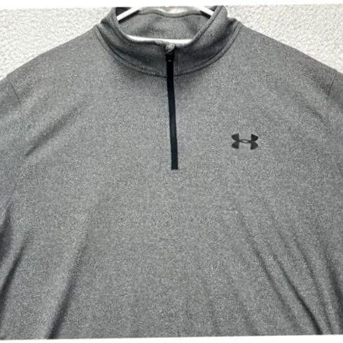 Under Armour Under Armour Heat Gear Pullover Shirt 2XL Men Gray Quarter Zip Lightweight Long Sleeve Breathable Athletic Mock Neck Size US XXL / EU 58 / 5 - 2 Thumbnail