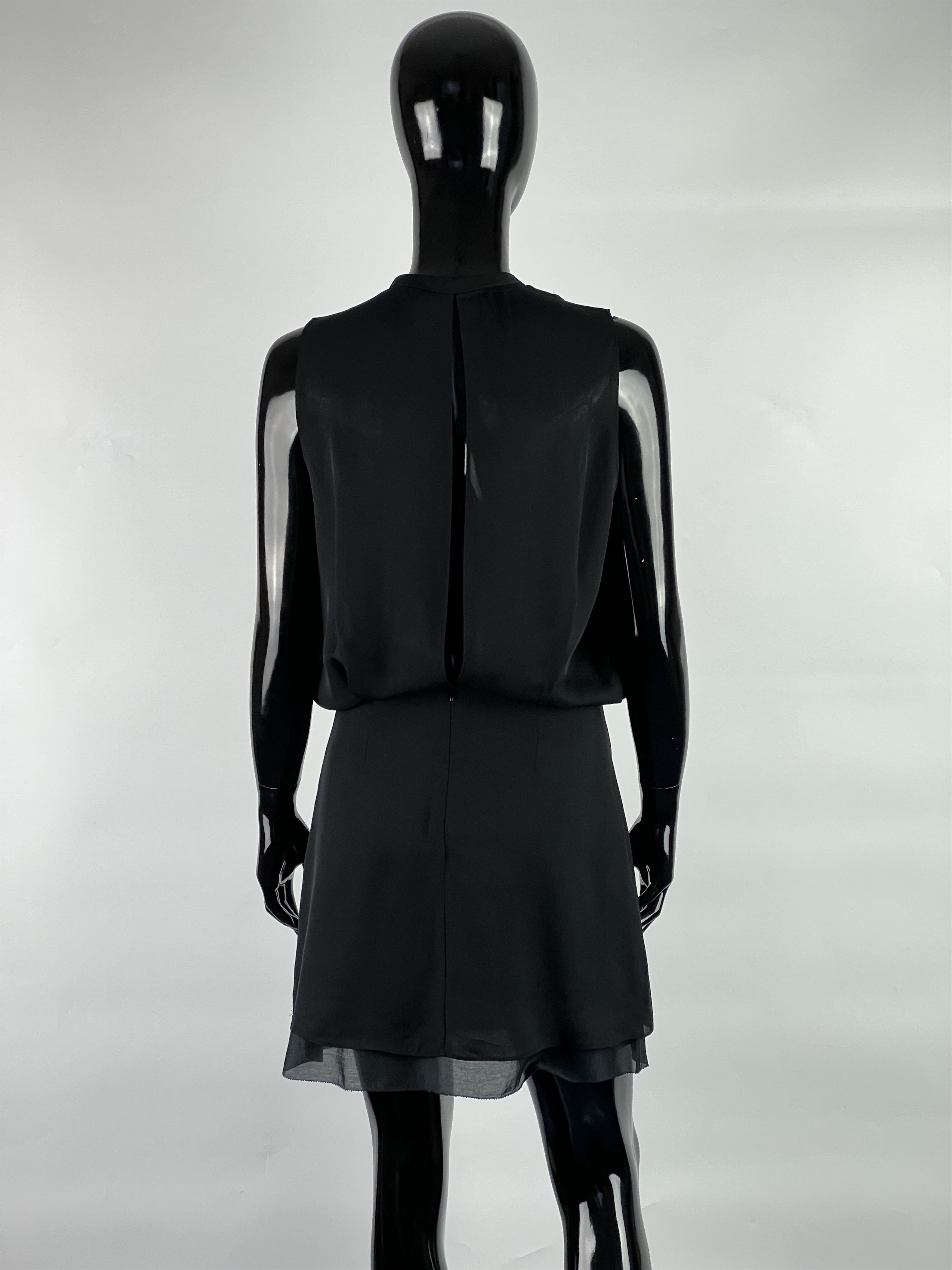 Acne Studios Acne Viscose Silk Black Sleeveless Short Dress Size 34 Size XS / US 0-2 / IT 36-38 - 3 Thumbnail