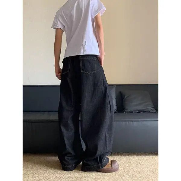 Japanese Brand Fuyuka x Arai Black Washed Vintage Wide Leg Straight Jeans Size US 32 / EU 48 - 3 Thumbnail