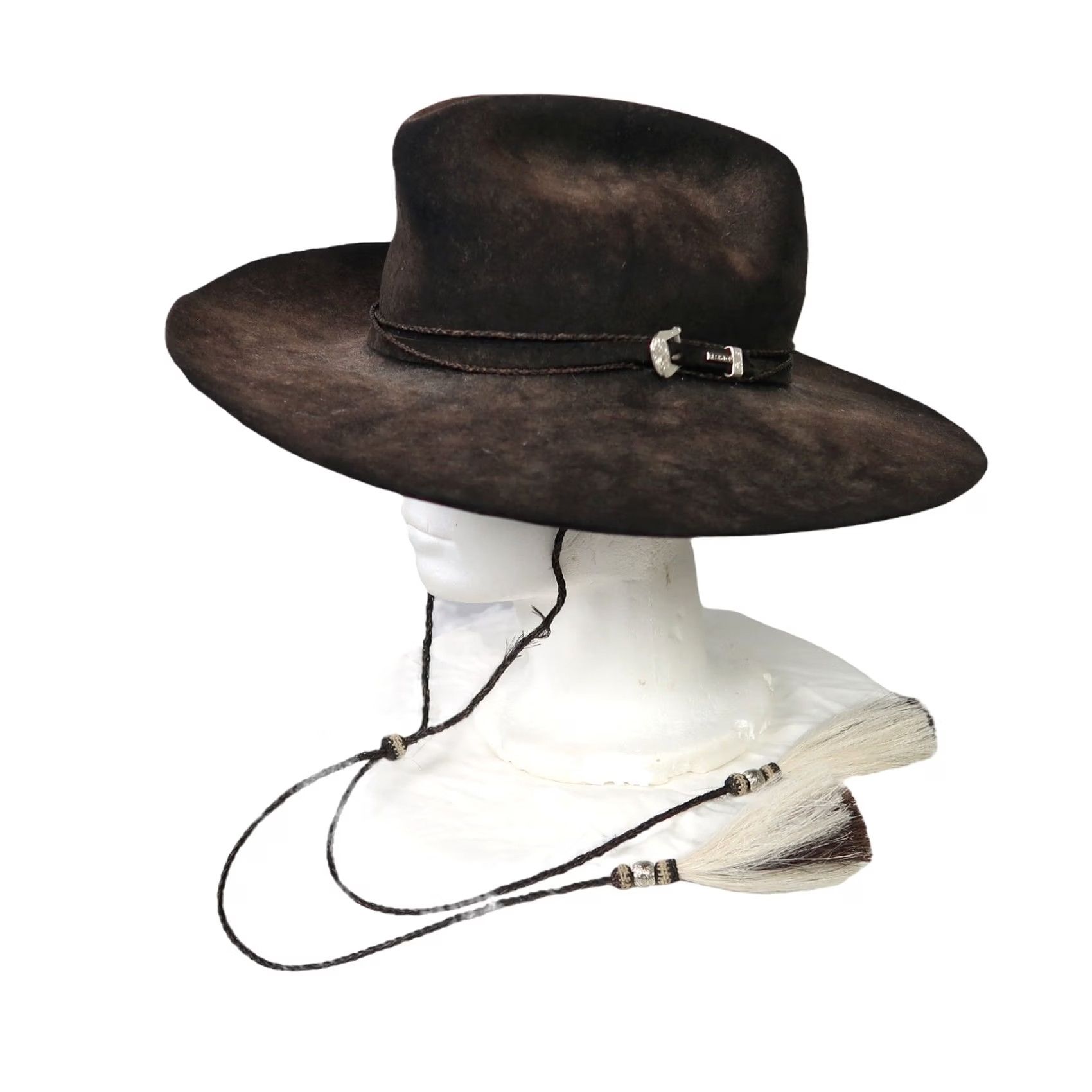 FELT VINTAGE Resistol Long Oval 4X Beaver Felt Wool Black Western Cowboy Hat Men's 7 Mens Size ONE SIZE - 7 Thumbnail