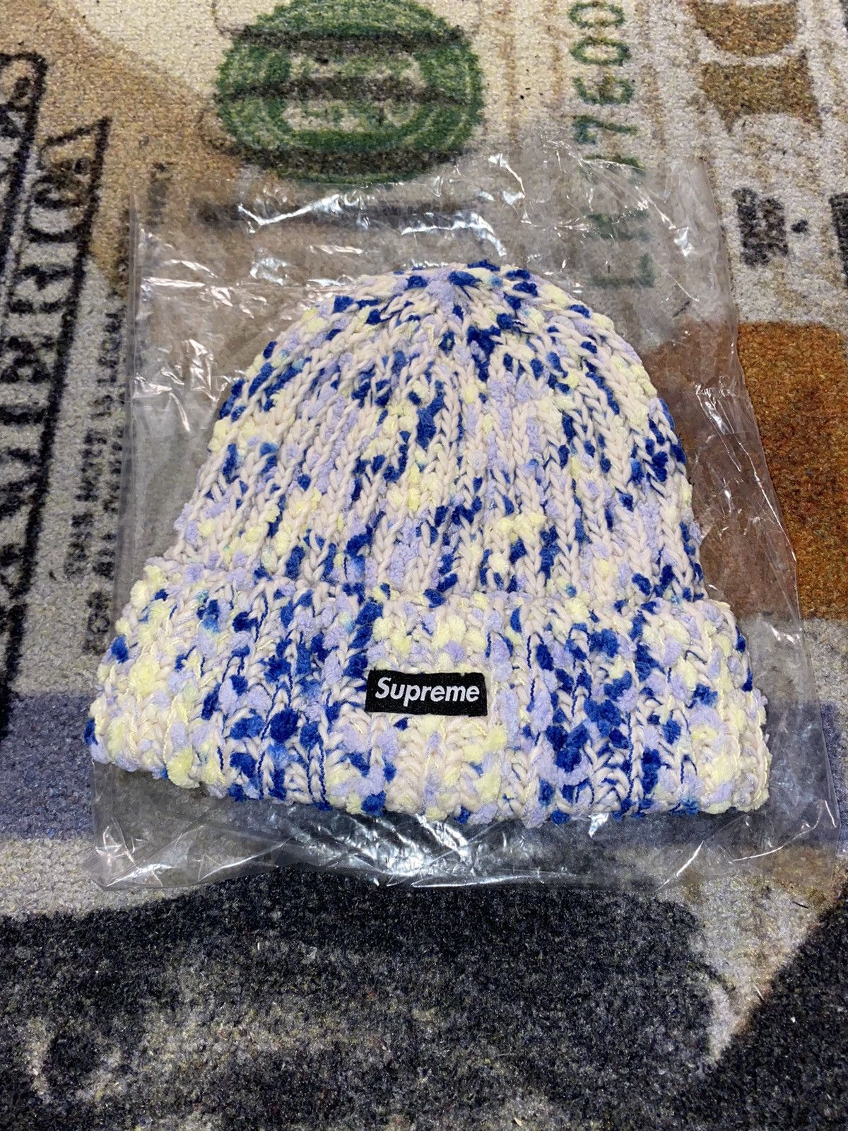 image of Supreme Chenille Beanie in White, Men's