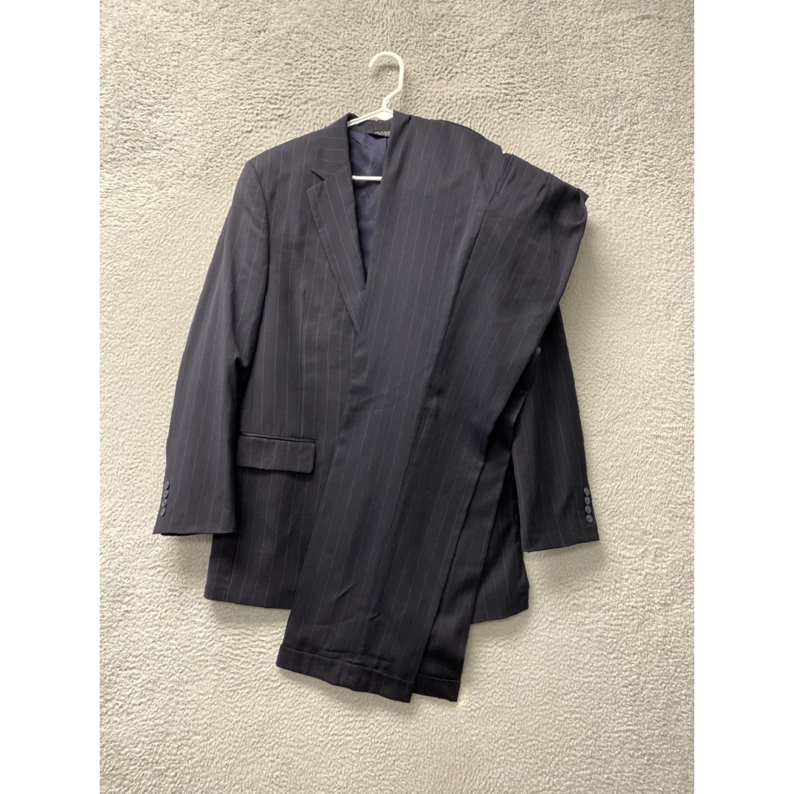 Jos. A. Bank Jos. A. Bank Blazer Stripe Wool Two-Button Sport Coat Navy 40L Men’s Shirt Jacket? Size 40R - 2 Thumbnail
