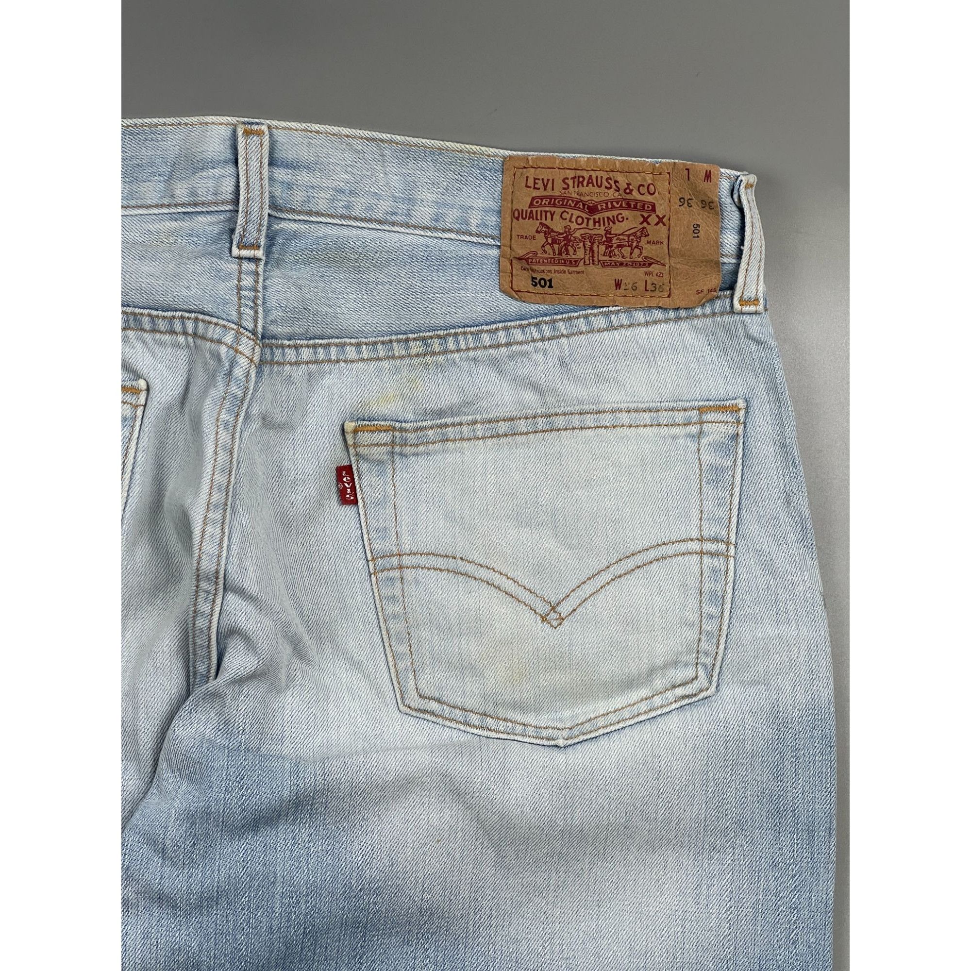 Levi's Levi’s 501 Acid Light Wash Denim Jeans Pants (Y0897) Size US 36 / EU 52 - 11 Thumbnail