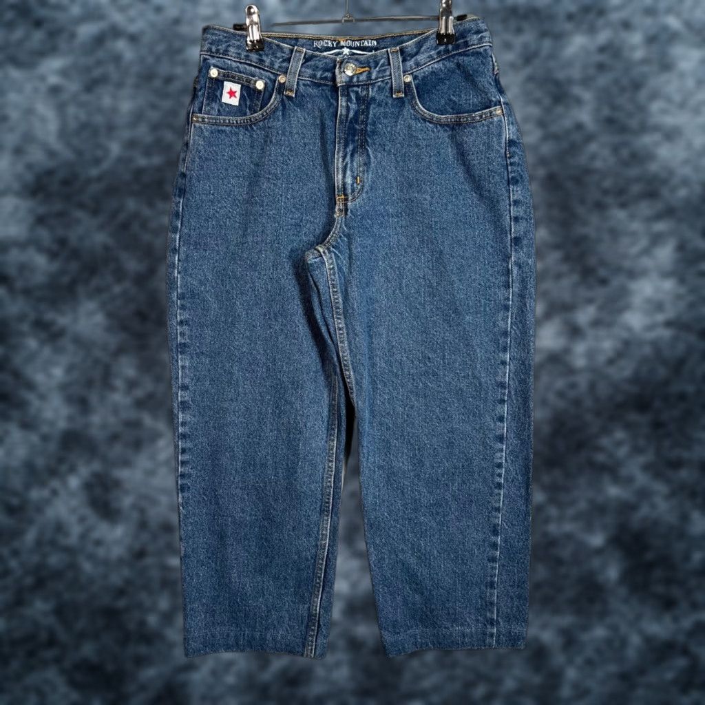 Vintage VINTAGE Rocky Mountain Womens Jeans Cropped Denim 9R Blue 28 in Zip High Rise Relaxed Fit 100% Cotton Painters Logo? Size 30" / US 8 / IT 44 - 1 Thumbnail