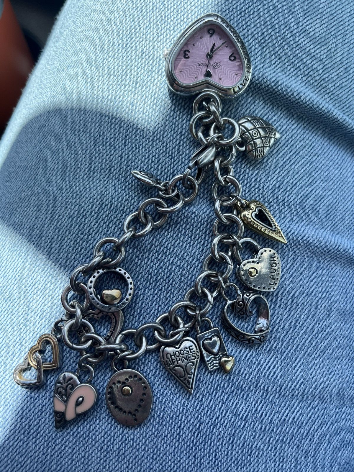 Brighton Brighton Live in the Moment Pink Heart Charm Bracelet Size ONE SIZE - 4 Thumbnail