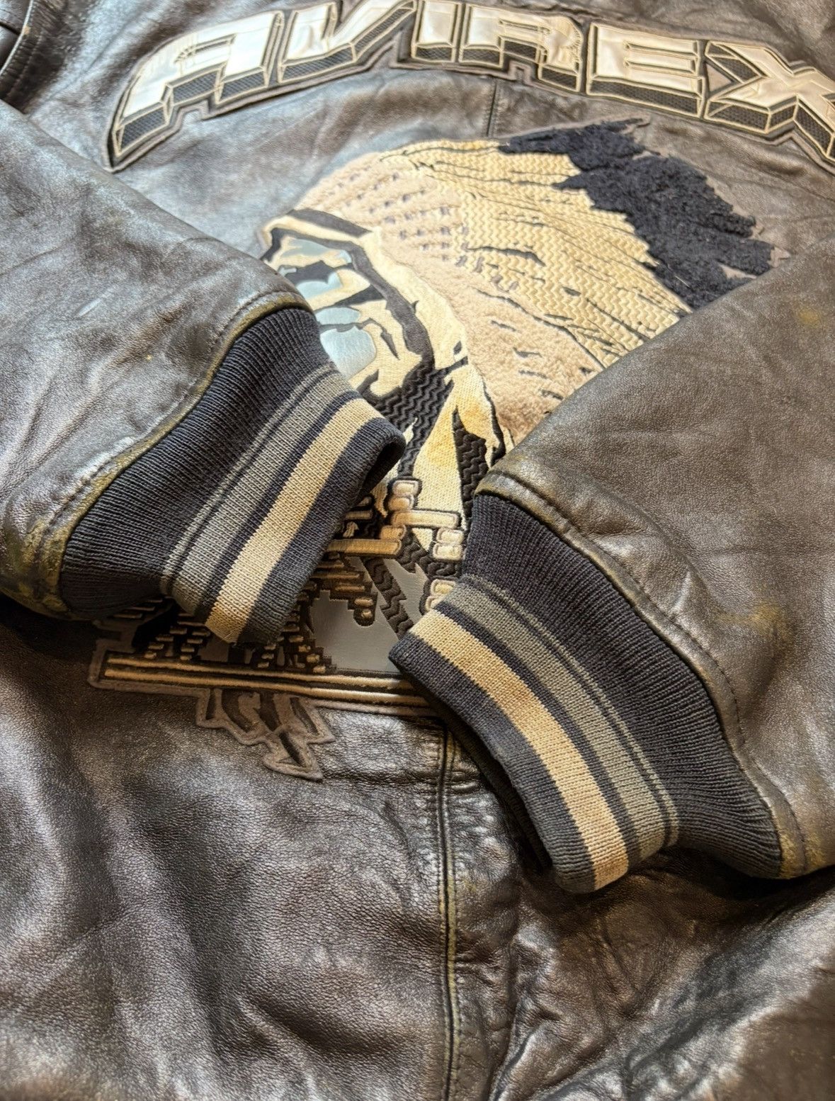 Avirex Avirex Vintage Leather Jacket Rare Native American Mens XXL Size US XXL / EU 58 / 5 - 7 Thumbnail