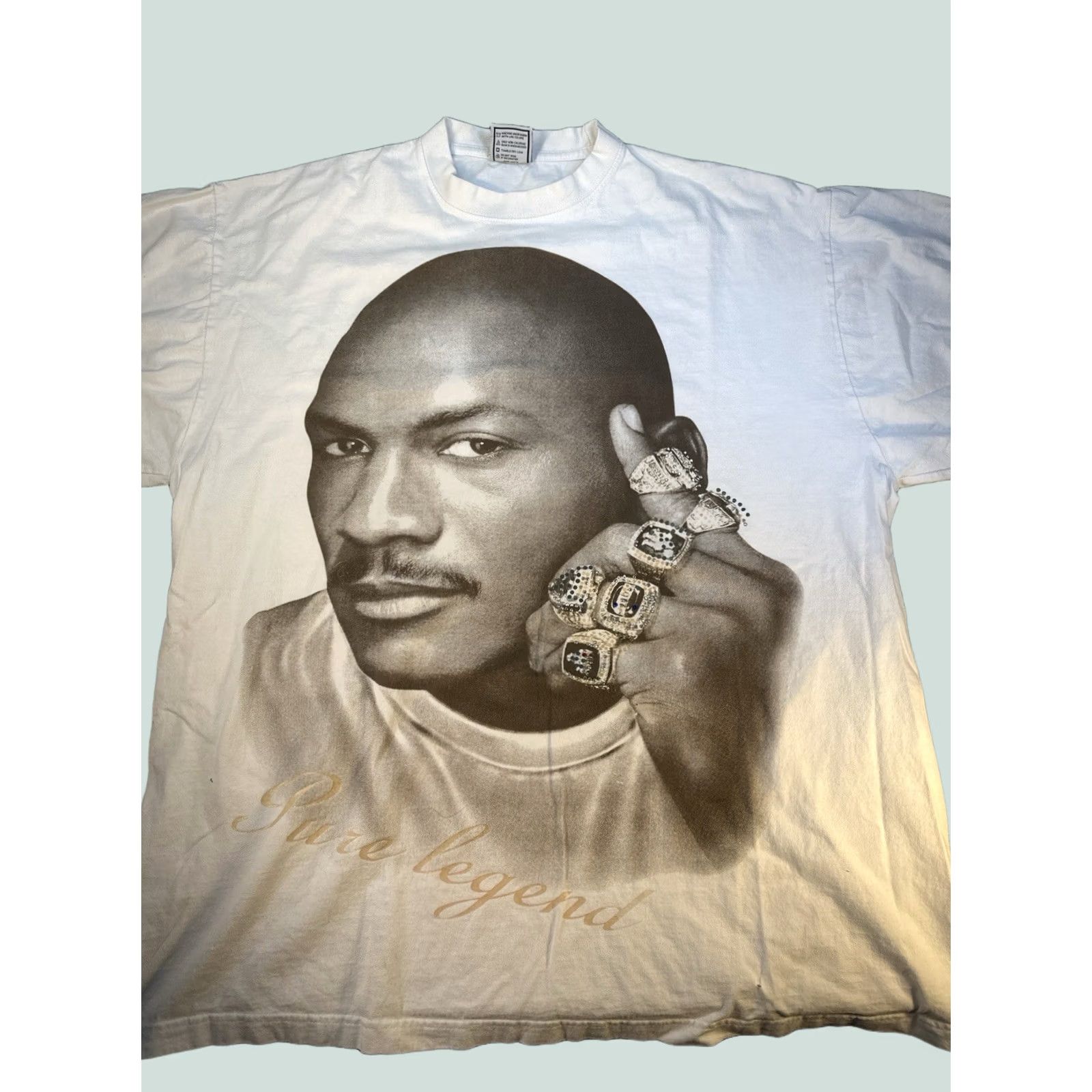 Jordan Brand VINTAGE Michael Jordan Pure Legend T-Shirt 2XL Rings Graphic City Cotton Tee Mens White Size US XXL / EU 58 / 5 - 1 Thumbnail