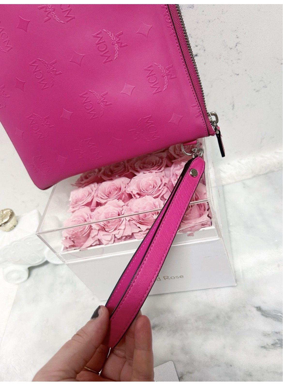 MCM Authentic MCM Barbie Pink XL Wristlet Pouch / Clutch Bag Size ONE SIZE - 10 Thumbnail