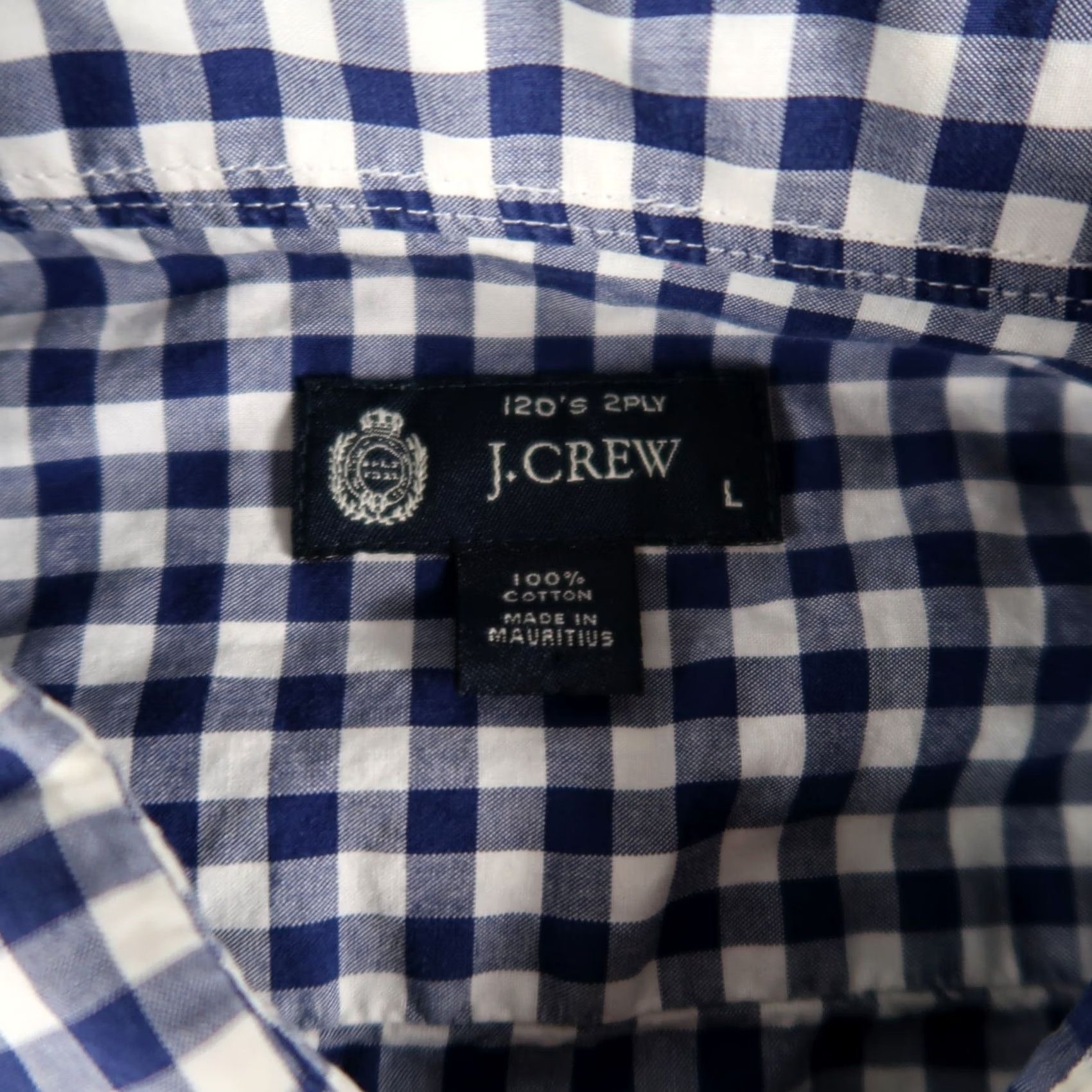 J.Crew J. Crew Men Button-Up Shirt Long Sleeve 2-PLY 100% Cotton Size L Blue White Size US L / EU 52-54 / 3 - 5 Thumbnail