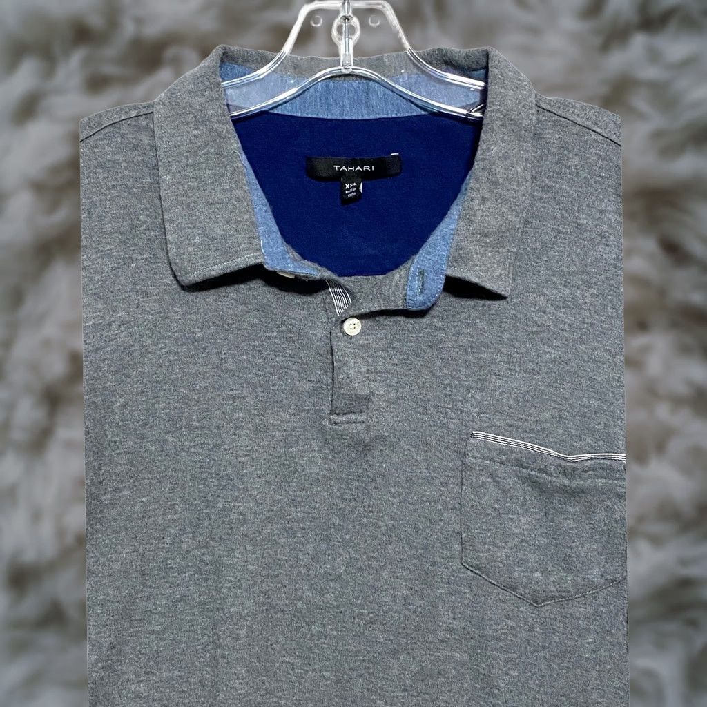Vintage Tahari Gray Pocket Polo Shirt Mens XXL Preppy Classic Casual Office Workwear Polo Shirt Mens 2XL Gray Pocket Casual Office Workwear Size US XXL / EU 58 / 5 - 1 Thumbnail
