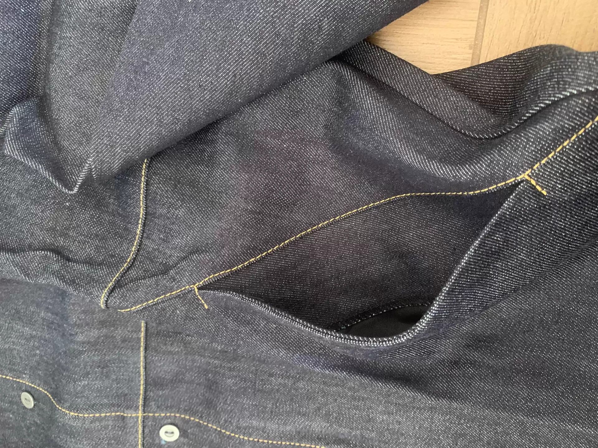Other Hellequino Street Vintage Denim 10oz Raw Hooded Shirt Size US L / EU 52-54 / 3 - 9 Thumbnail