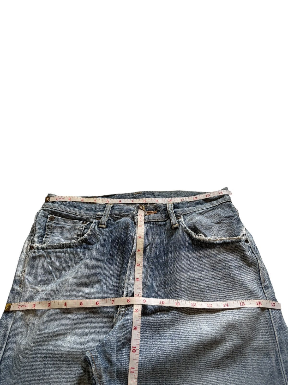 Edwin Vintage Edwin 505ZX Selvedge Mud Wash Distress Baggy Jeans Size US 30 / EU 46 - 12 Thumbnail