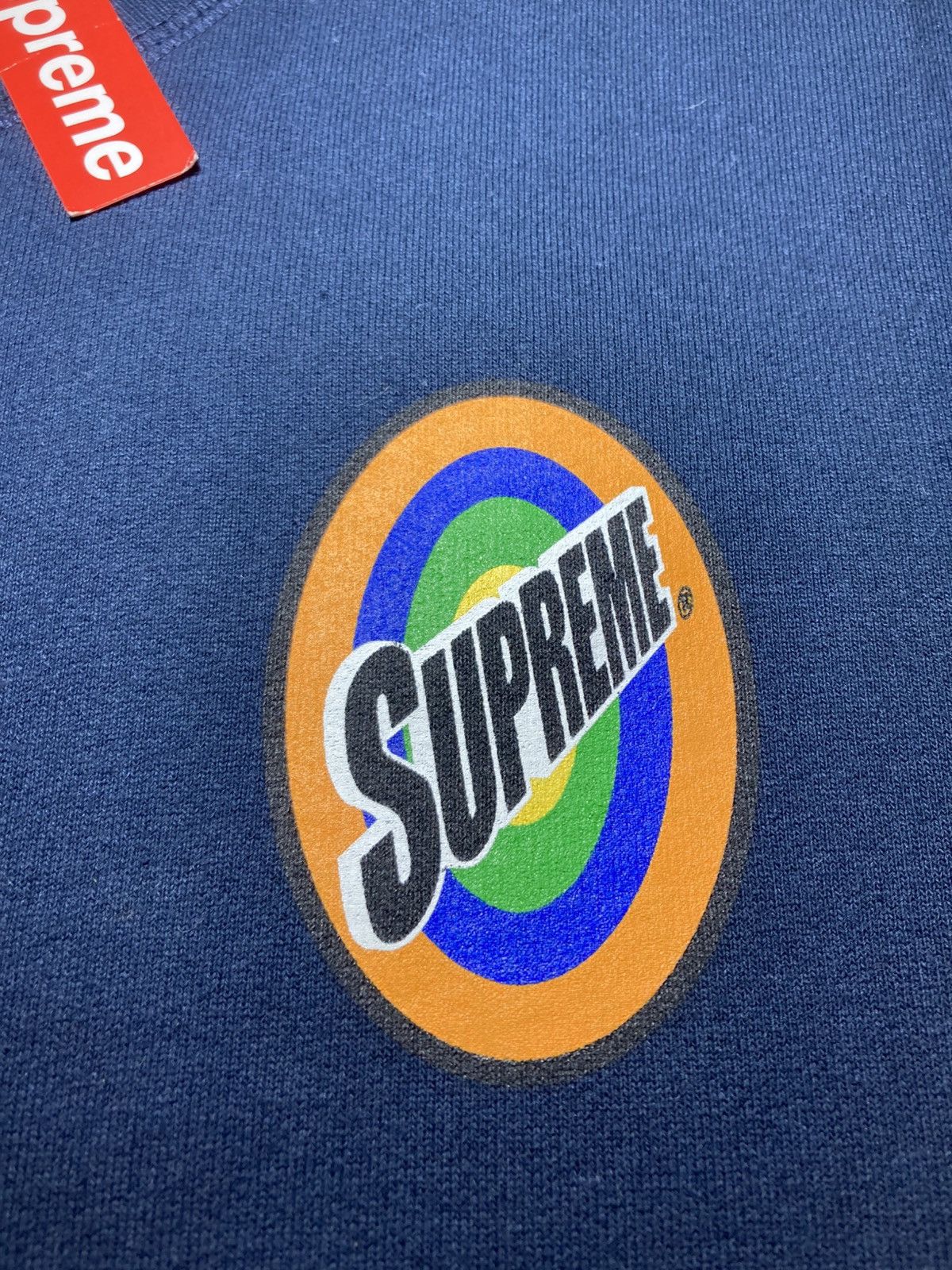 Supreme New SS16 Supreme Spin Crewneck Tide Spoof Parody 2016 Navy Size US M / EU 48-50 / 2 - 4 Thumbnail