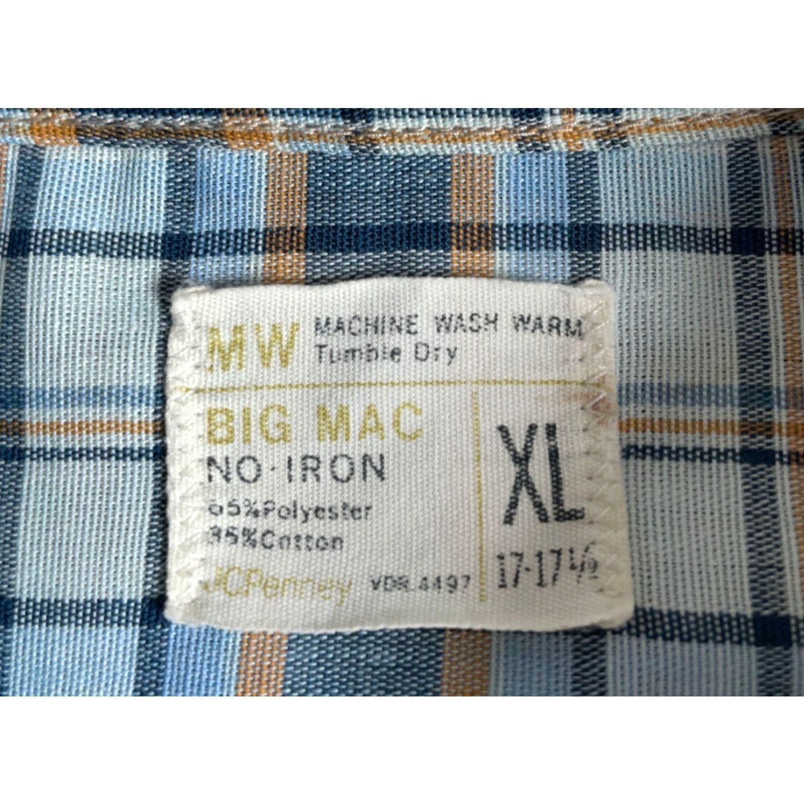 Vintage VINTAGE Big Mac Shirt Plaid Flannel Lightweight 70s 80s Grunge XL Mens Blue Yellow Cotton Polyester Blend Button-Up Size US XL / EU 56 / 4 - 3 Thumbnail