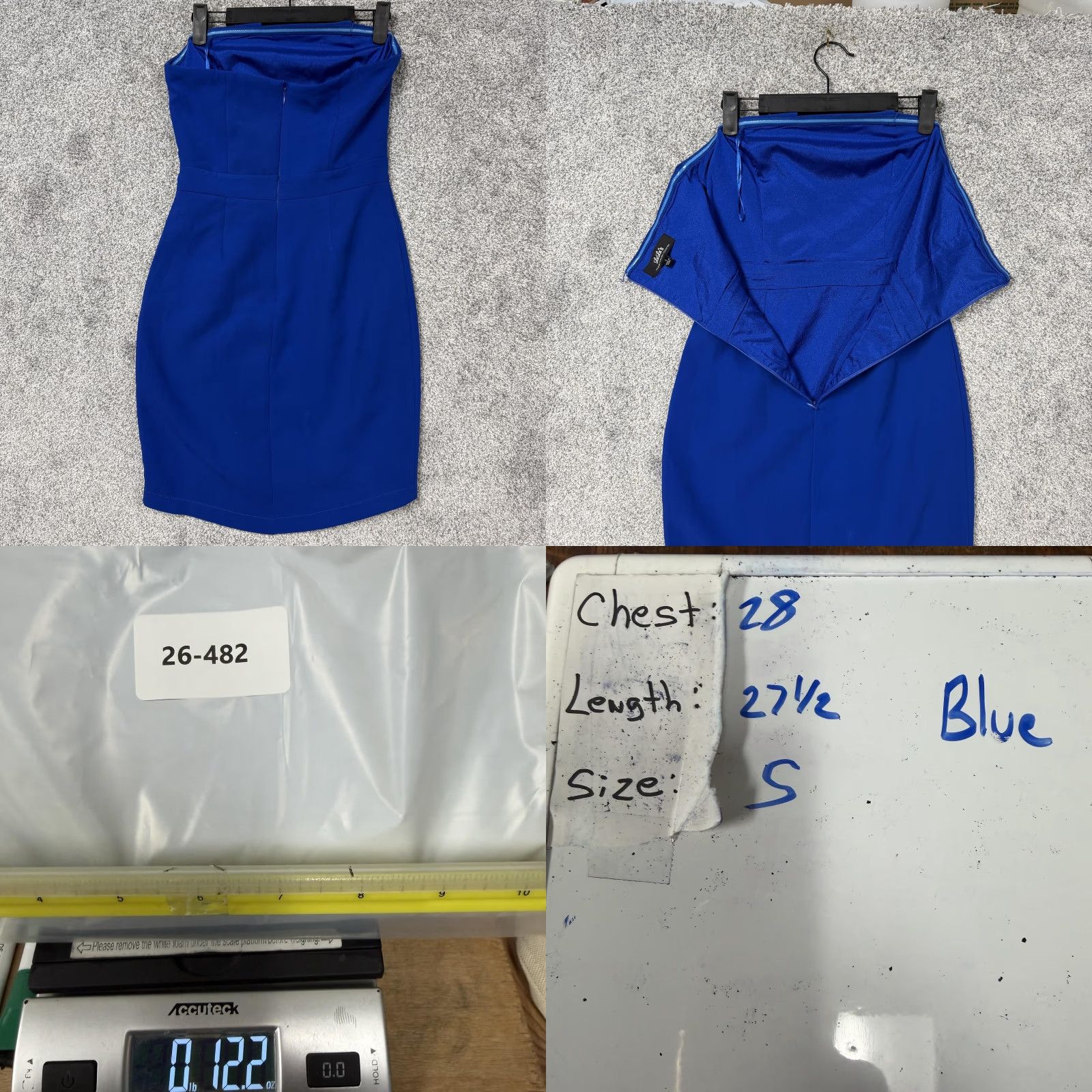Lulus Lulus Dress Small Peplum Bodycon Mini Cocktail Party Date Night Wedding Guest Dress Women Sleeveless Strapless Blue Solid Size S / US 4 / IT 40 - 8 Thumbnail
