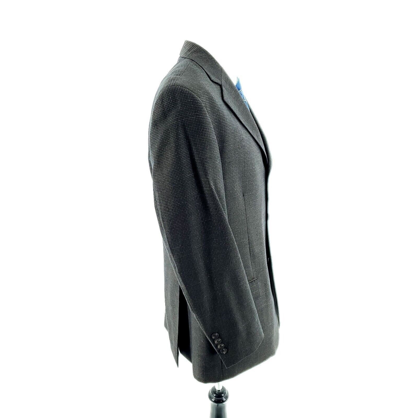 Pronto Uomo Pronto Uomo Textured Wool Silk 3 Button Sport Coat 38R Black Size 38R - 6 Thumbnail