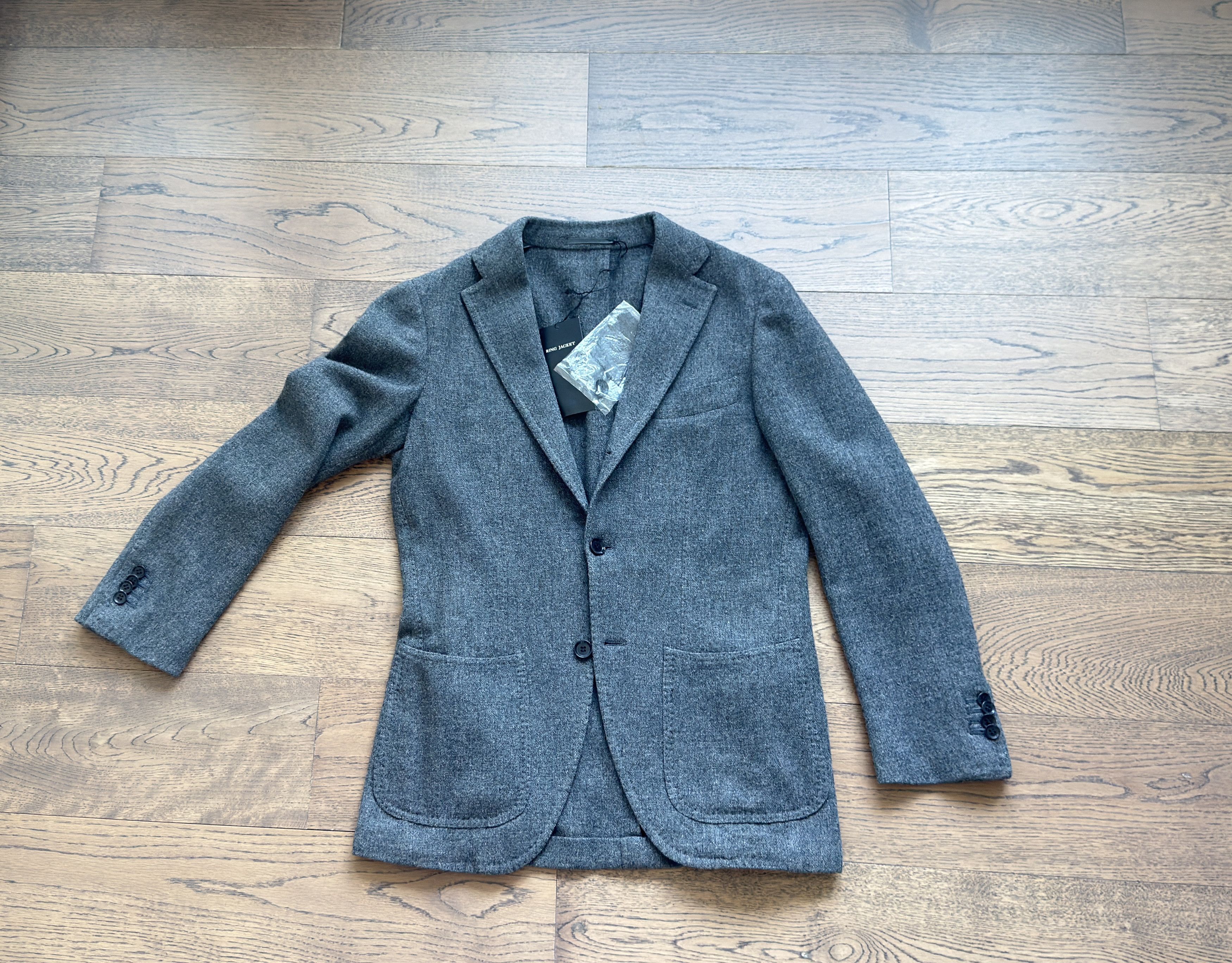 Ring Jacket Ring Jacket Mens Balloon Wool Japan Made 3 buttons Jacket Size 42S - 4 Thumbnail