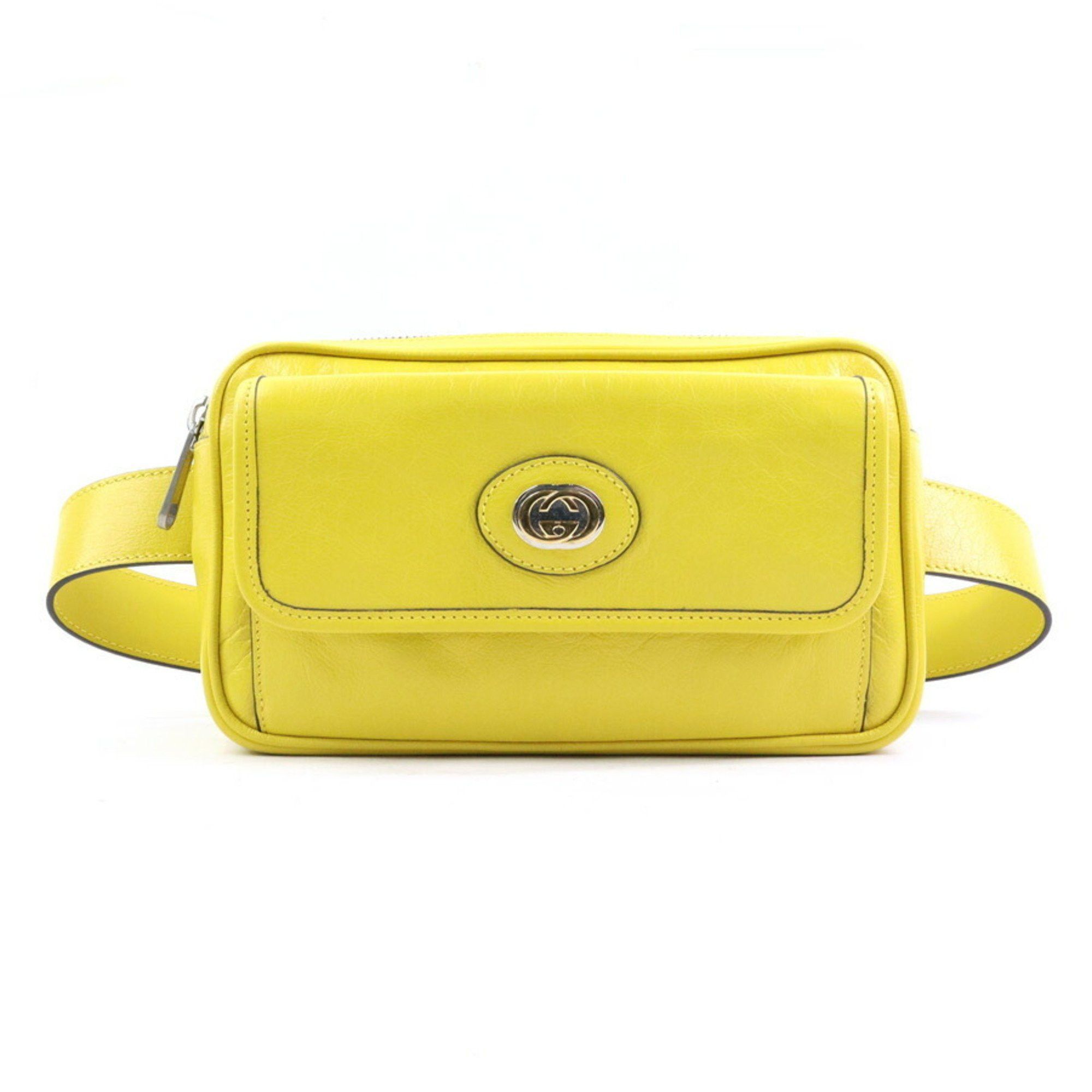 Gucci Gucci Interlocking G Leather Waist Bag/Body Bag in Yellow for Men and Women, 598080 h31356a Size ONE SIZE - 1 Thumbnail