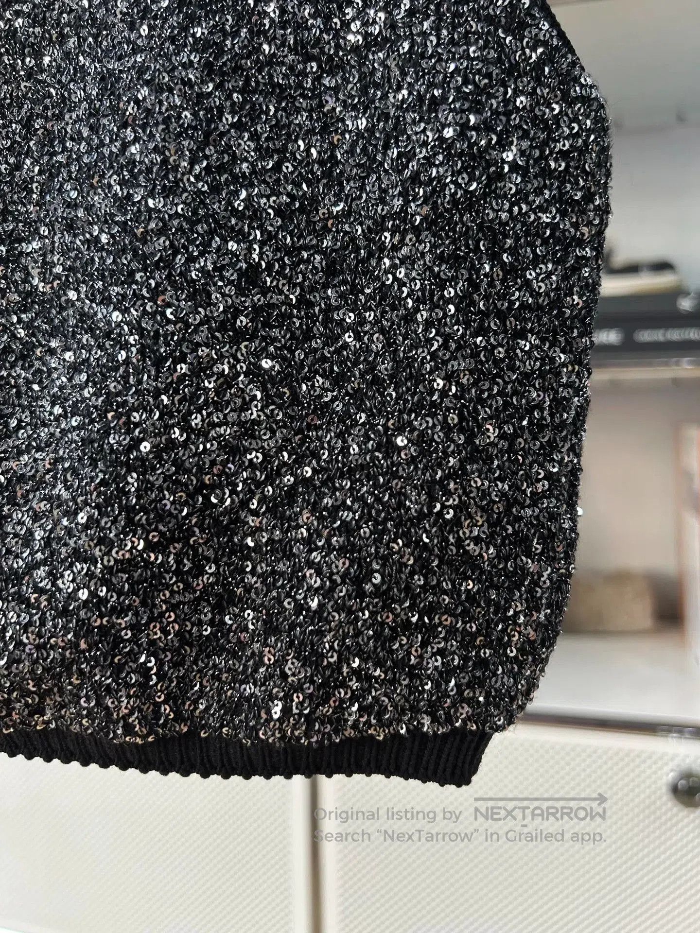 Miu Miu Miu Miu Black Sequin Knit Vest. Size XS / US 0-2 / IT 36-38 - 4 Thumbnail