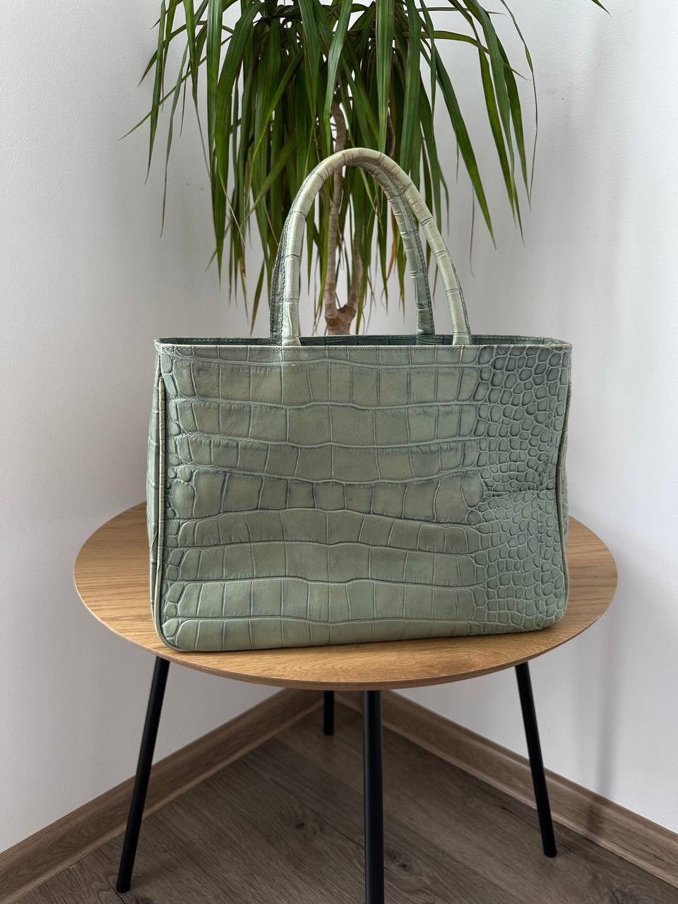 Furla Vintage Furla Faded Crocodile Embossed Leather Tote Bag Mint Size ONE SIZE - 7 Thumbnail