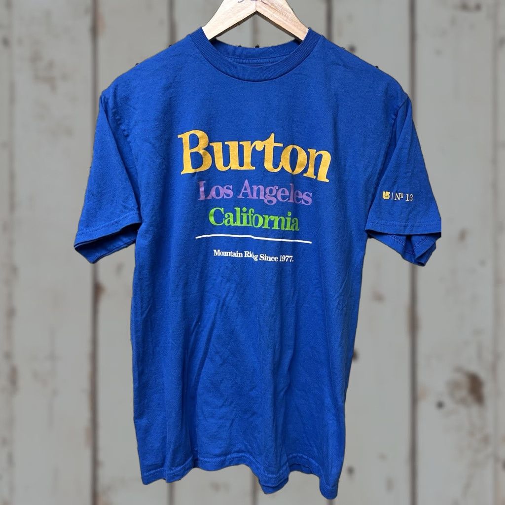 Burton BURTON T-Shirt Men M Blue Cotton Logo Crew Neck Short Sleeve California Outdoor Angels Hole Back Vintage: No (Note: Hole) Size US M / EU 48-50 / 2 - 1 Thumbnail
