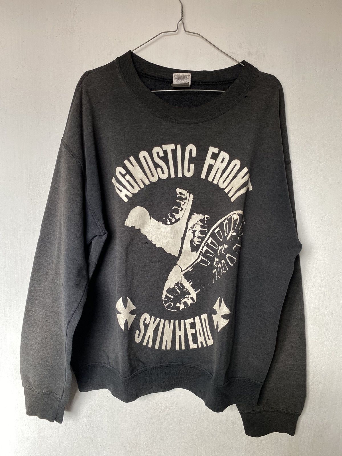 Band Tees × Vintage 00s Agnostic Front Skinhead Sweatshirt Size US M / EU 48-50 / 2 - 4 Thumbnail