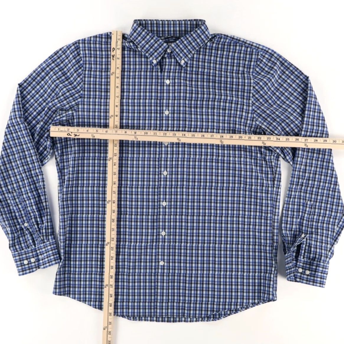 Lands' End Lands End Shirt Blue LT Men’s Gingham Button Down Performance Stretch Long Sleeve Adult LT Shirt Size US L / EU 52-54 / 3 - 3 Thumbnail