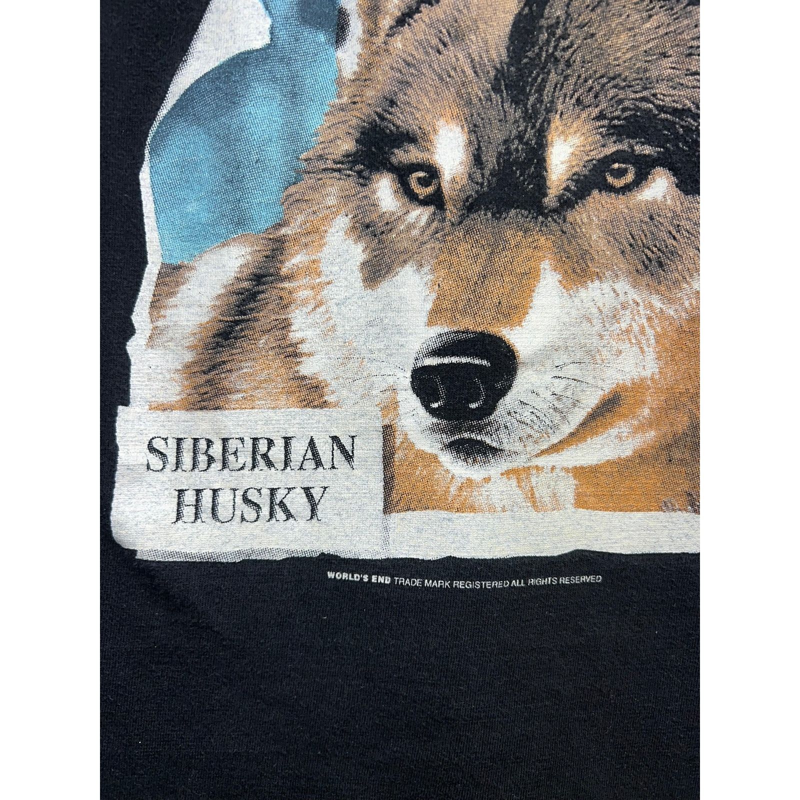 Vintage Vintage Womens Husky Dog Shirt Siberian Husky Black Tee L Size L / US 10 / IT 46 - 3 Thumbnail