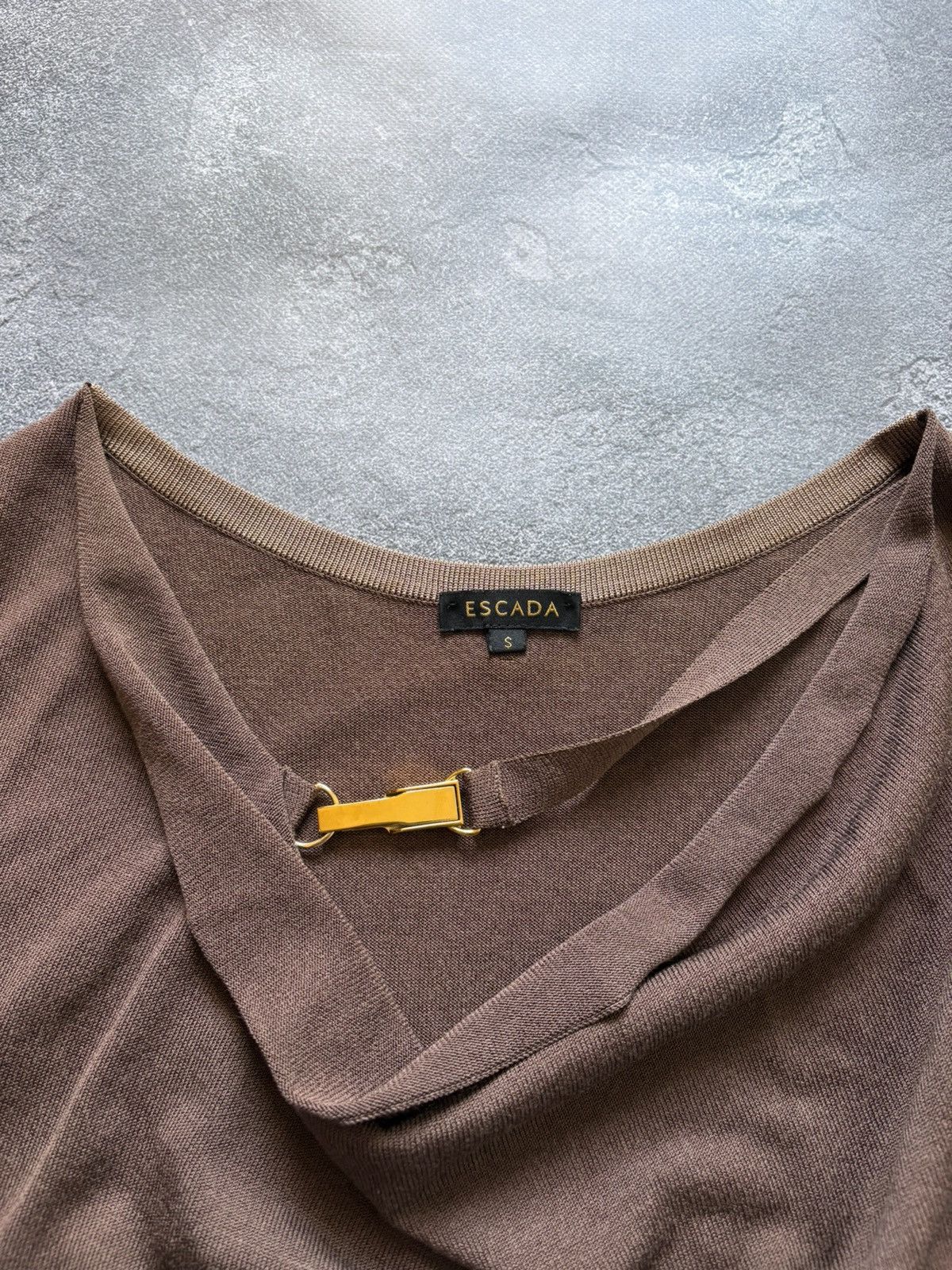 Escada Vintage Escada Luxury Draped Gold Detail Elegant Dress Size S / US 4 / IT 40 - 4 Thumbnail