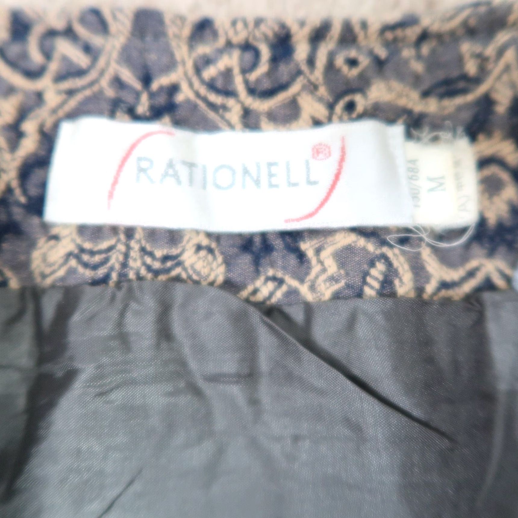 Vintage Rationell blue and cream damask lace print mini skirt M Size 32" / US 10 / IT 46 - 4 Thumbnail